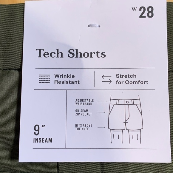 Goodfellow & CO olive green short 28 adjustable waist and stretchy bermuda - Picture 6 of 9